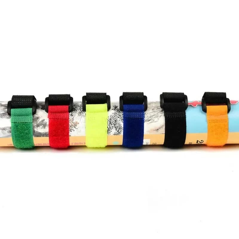 10 pcs/set Reusable Fishing Rod Tie Holder Strap Fitting Bretelle Hook Ring Cable Spool Fixed Belt Equipment Box Accessories