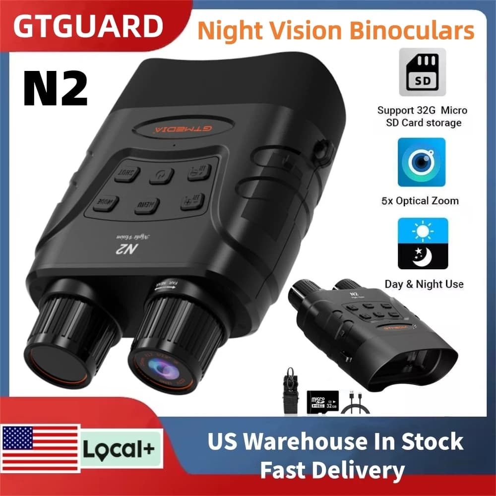 Disponibile negli USA: Binocolo per Visione Notturna GTMEDIA N2 con Zoom Digitale 5X, Portata 300 Metri, Occhiali per Caccia e Sorveglianza