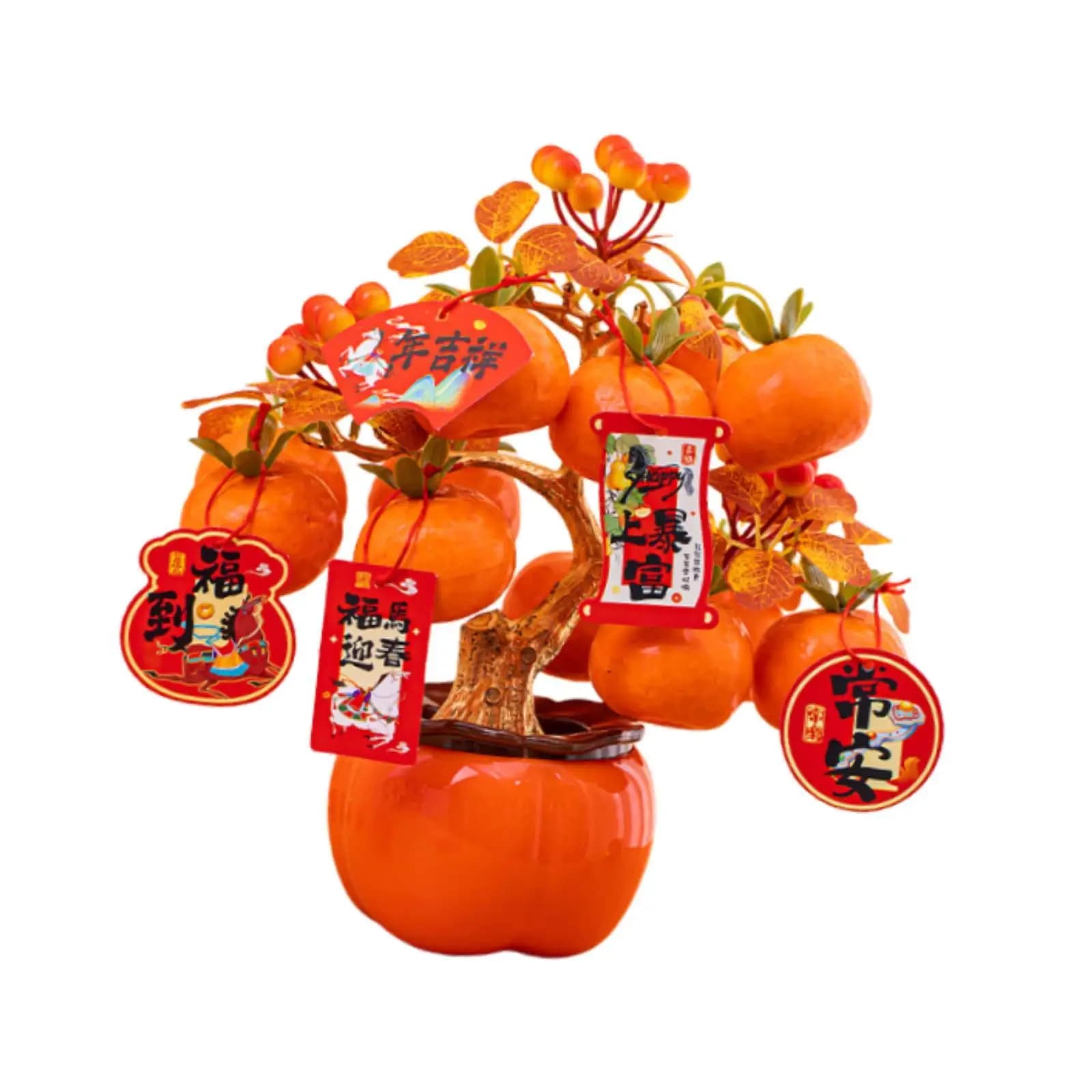 Simulated Artificial Orange Tree, Decorative Centerpiece, Fortune Tree for Chinese New Year and Home Inauguration Gift