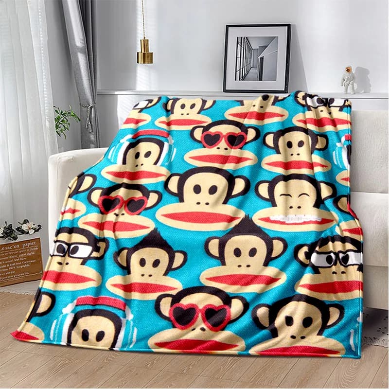 Coperta portatile in flanella P-Paul Frank-k per picnic per bambini nel soggiorno, camera da letto, divano letto, ideale come regalo di compleanno