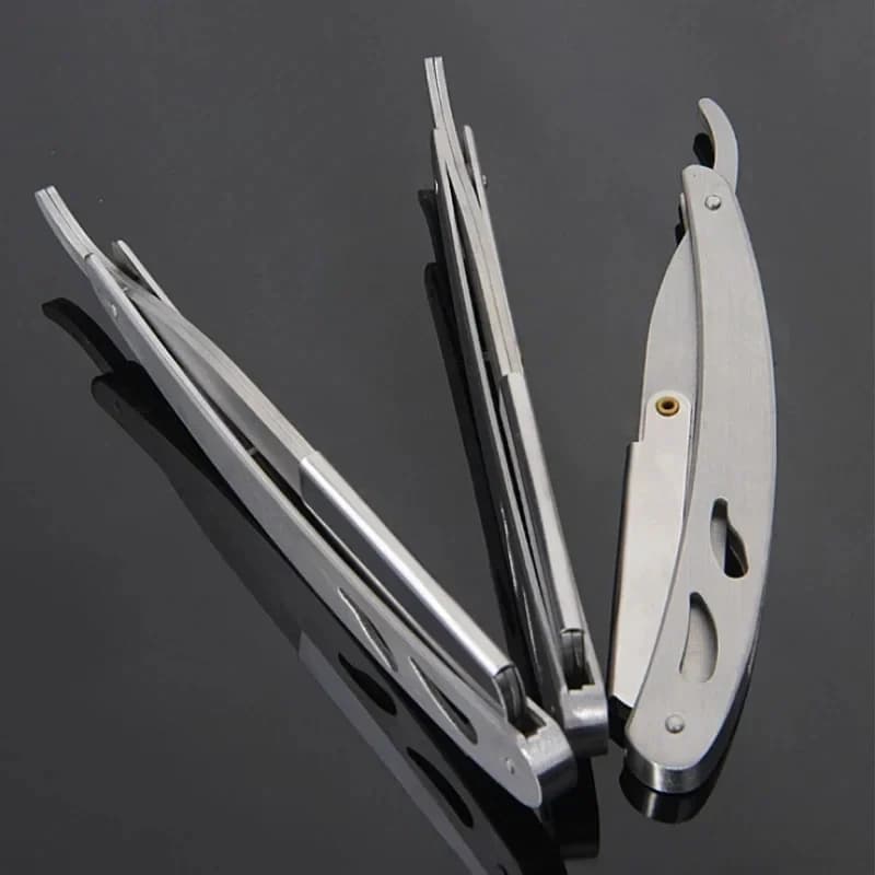 1-4 rasoi da barba professionali da uomo, rasoi di sicurezza in acciaio inossidabile affilati, coltelli da barbiere, strumenti per la barba