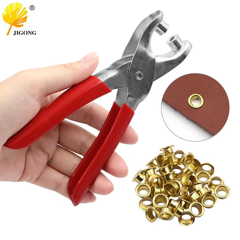 1 Set Occhiello Fissaggio Panno Cintura in pelle Foro per scarpe Pinze per punzonatrice Macchina per cucire Borsa Strumento Pinza per uso domestico Fermo Rivetto a scatto