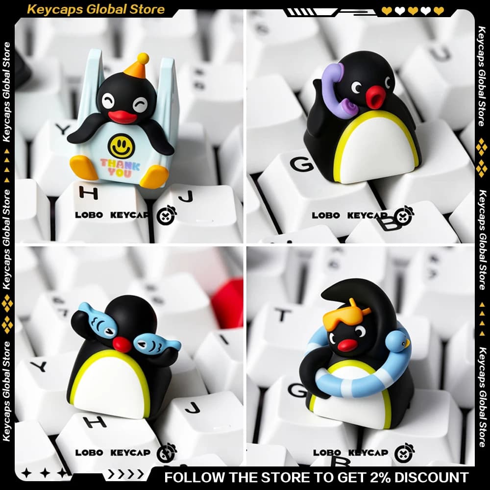 PINGU Series 2 Cute Penguin ESC Custom Keycap Creative Modded Single Keycap for Mechanical Keyboard Gift for Keyboard Lovers