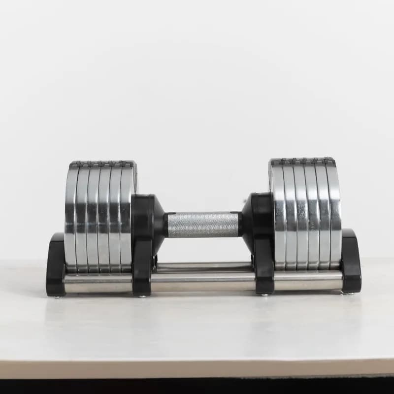 Manubri Regolabili Elettroplaccati da 32 kg (Incrementi di 4 kg), Attrezzatura Fitness con Piastre di Peso Staccabili