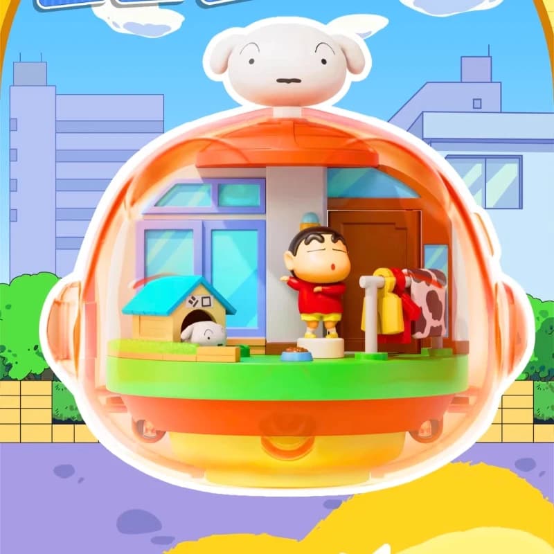 Crayon Shin-chan: Statuetta Magnetica della Serie Kasukabe, Giocattolo Girevole, Blind Box, Simpatico Modellino Cartoon, Ornamento da Scrivania