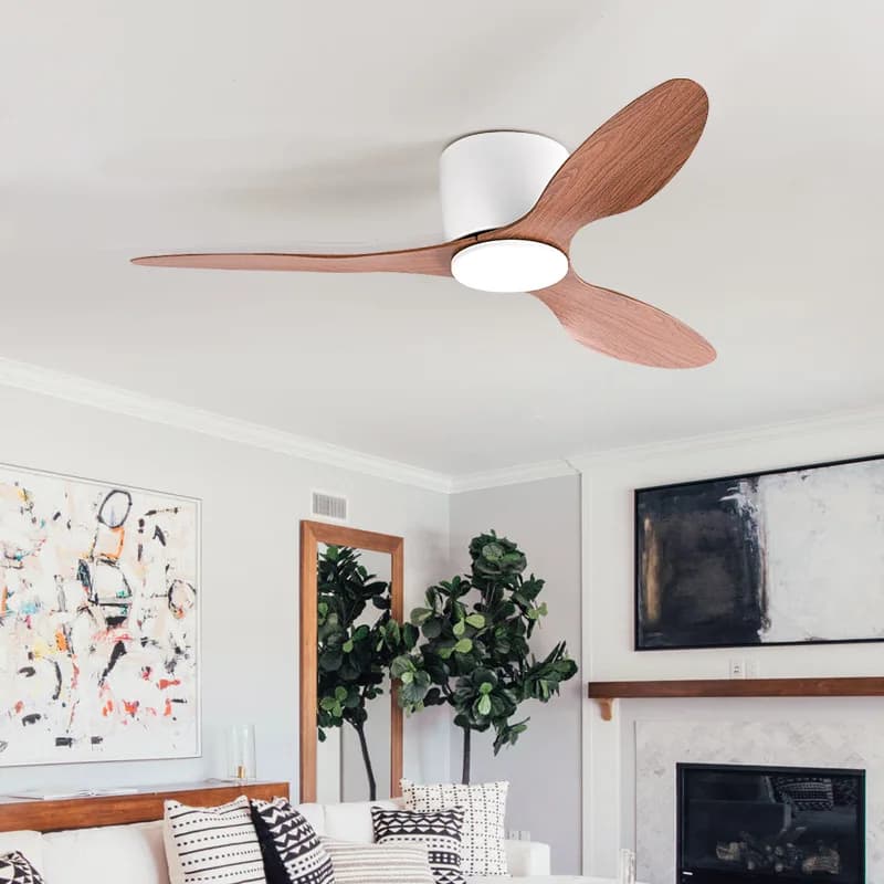 Ventilatore da soffitto elettrico ultra-sottile coreano per camera da letto, stile nordico, con luce integrata, per vendita diretta.