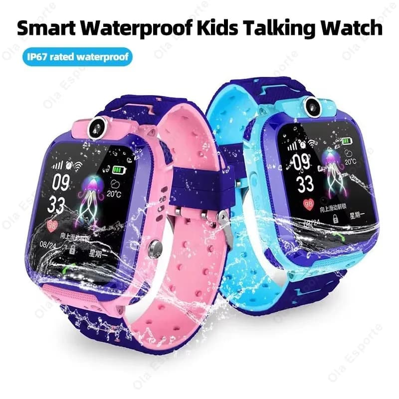 Q12 Smartwatch per Bambini con Chiamata 2G, Impermeabile, Monitor GPS per Genitori e Figli, SOS, Orologio Digitale Sportivo per Ragazzi e Ragazze, Tracker HT30