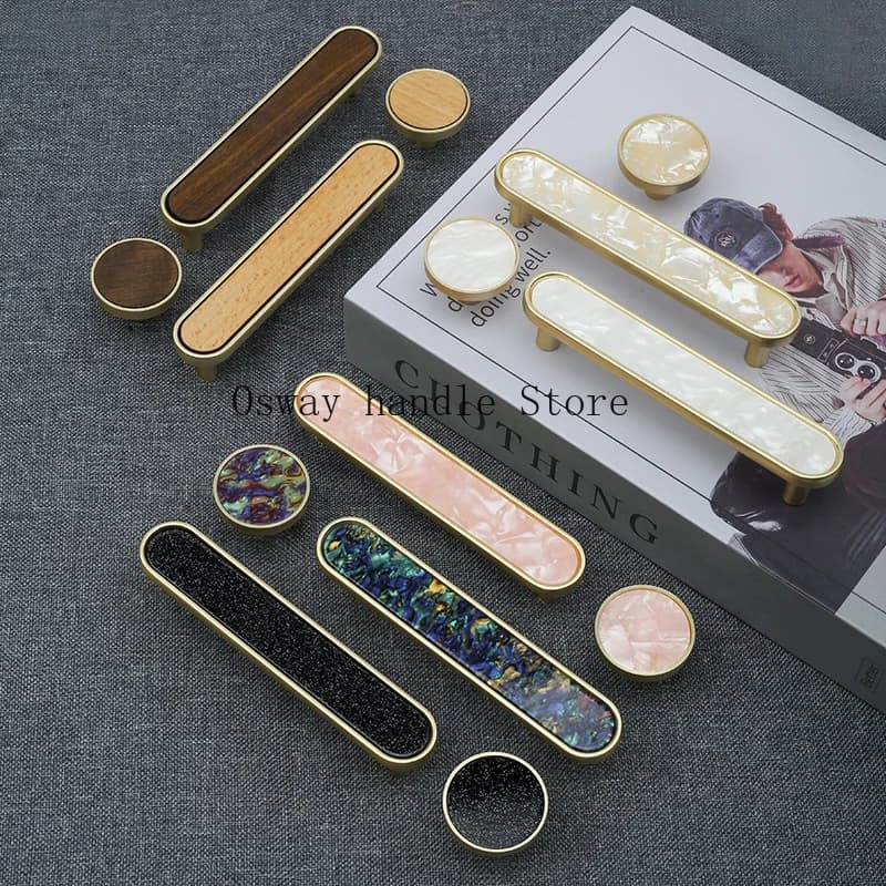 Maniglie per Mobili in Stile Francese, Pomelli per Armadio in Legno, Maniglie Moderne e Semplici in Noce per Cassetti