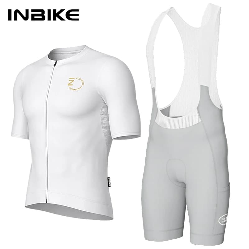 INBIKE Men's Cycling Jersey Set Summer Biking Clothing Road Bike Jersey Short Sleeves Breathble Bib Shorts Pants Padded for Men