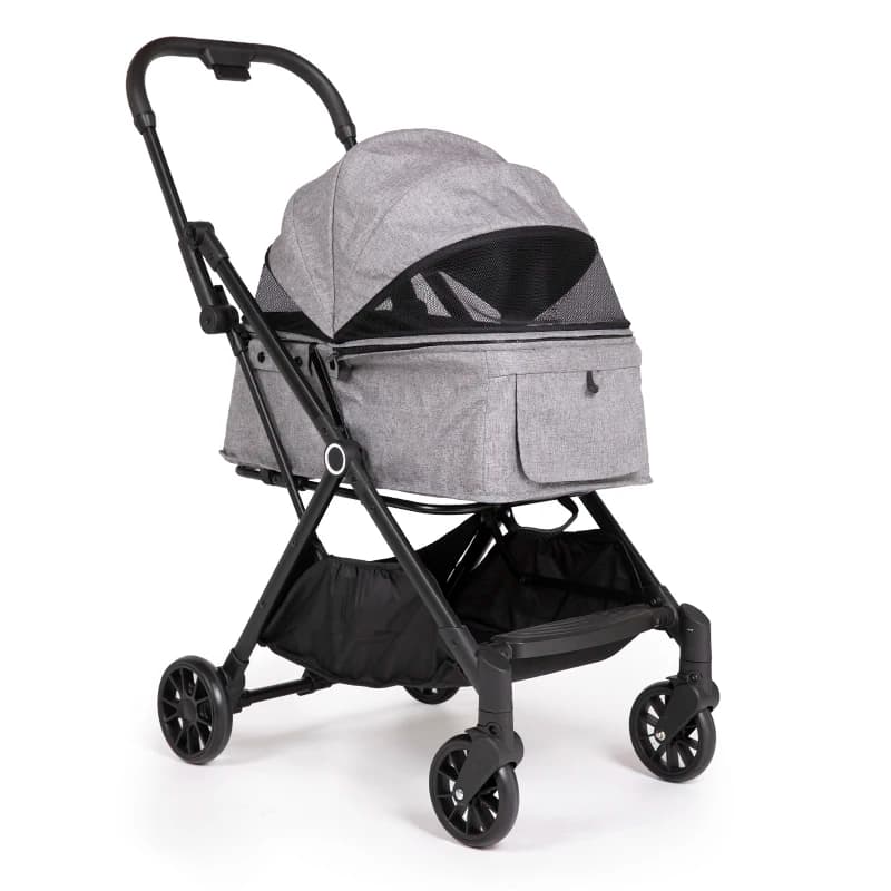 Passeggino per animali pieghevole impermeabile 3 in 1 per cani di piccola taglia/media Passeggino per gatti rimovibile in materiale di lino e gomma per tutti i terreni