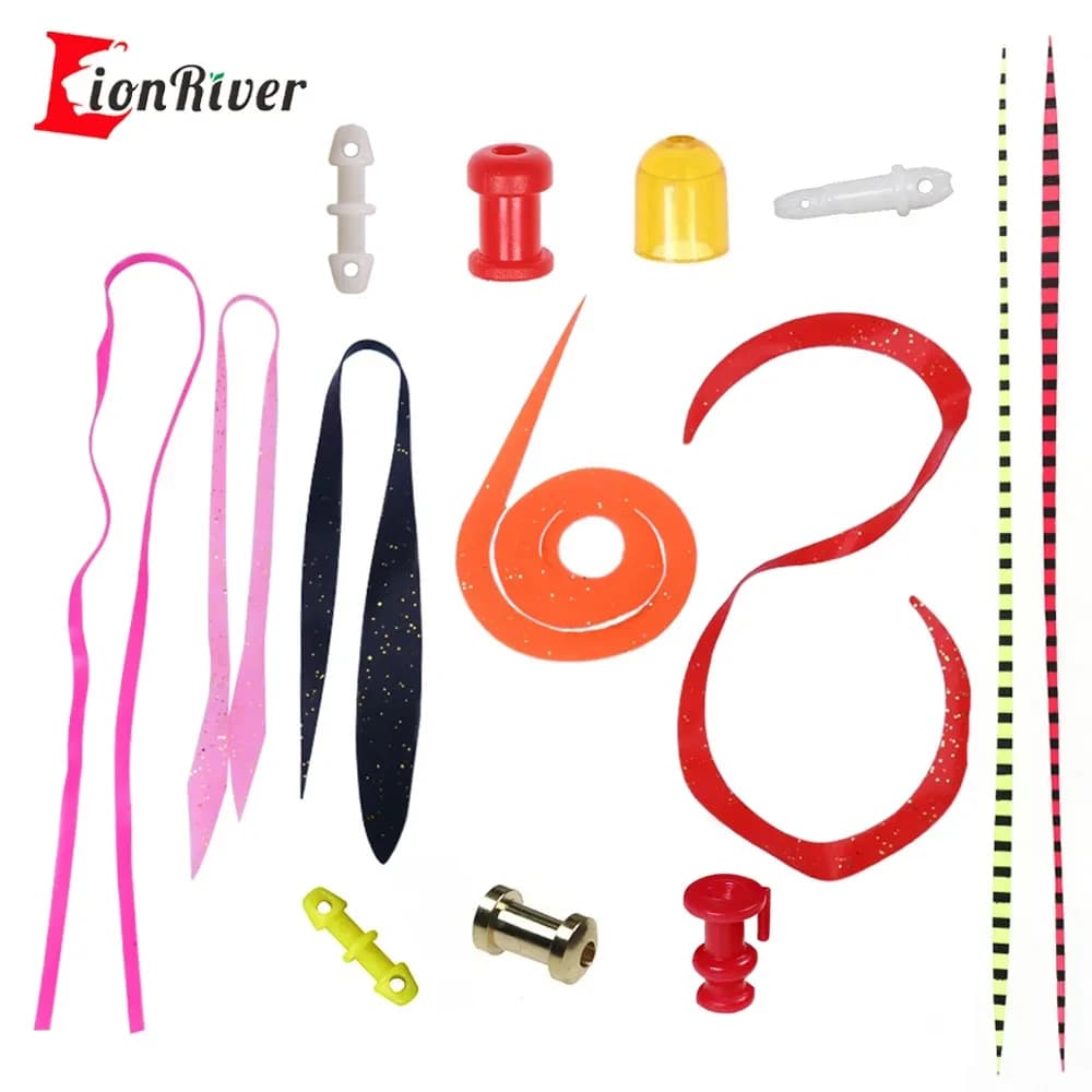 LIONRIVER 20PCS Snapper Pesca Gonne in silicone Pesca in acqua salata Madai Jig Trailers Spinnerbait Parti di scorrimento in rame/plastica