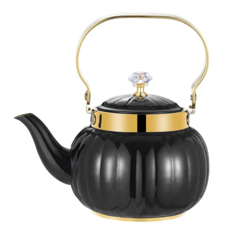 1.6L Pumpkin Shape Water Kettle Fit Electric Ceramic Cooktop Gas Stove Kettle for Boil Water Stainless Steel Teapot Home Kitchen