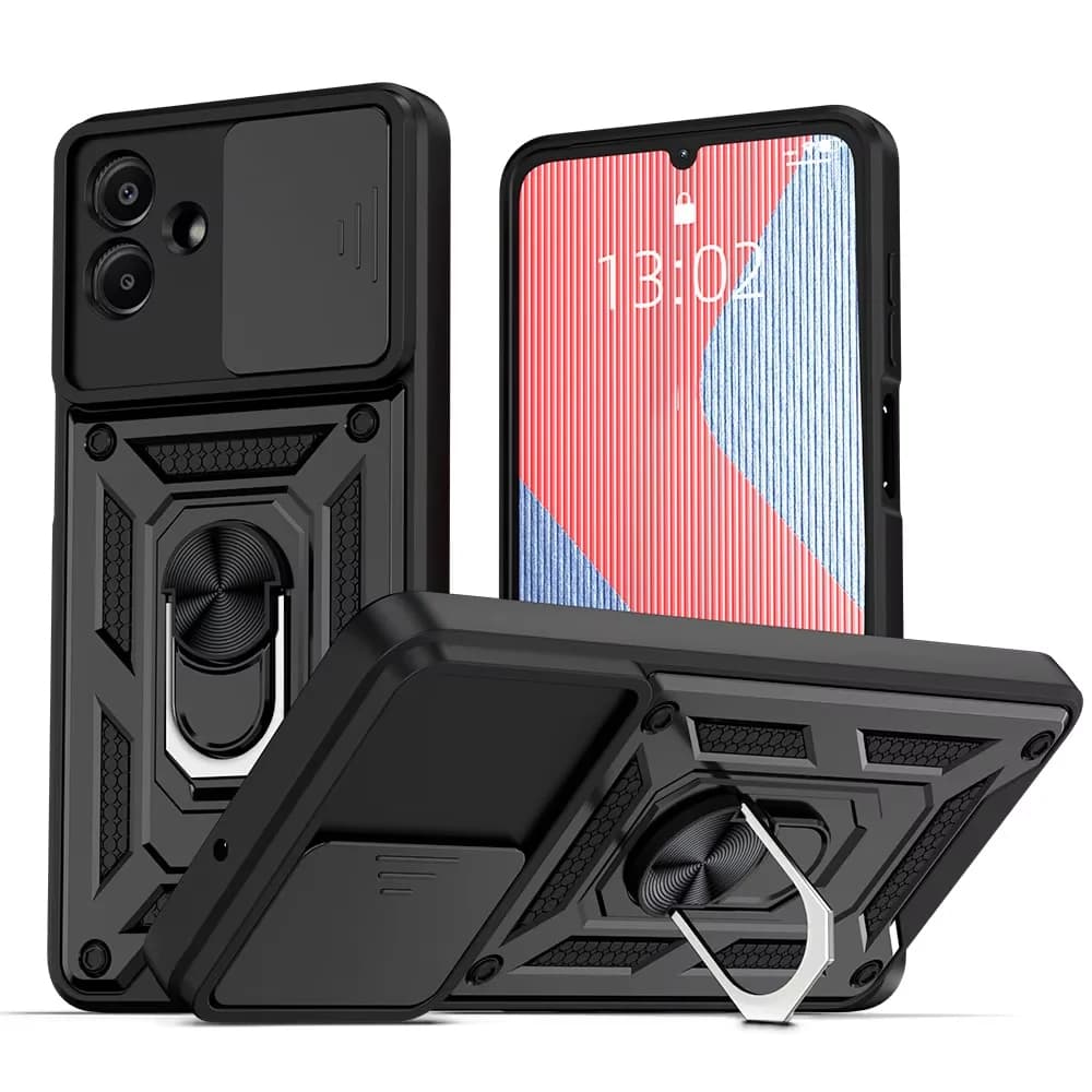 KEYSION Custodia Armatura Antiurto per Samsung A07 4G Silicone + PC Diapositiva Obiettivo Della Fotocamera Anello di Protezione Del Basamento Della Copertura Del Telefono per Galaxy A07