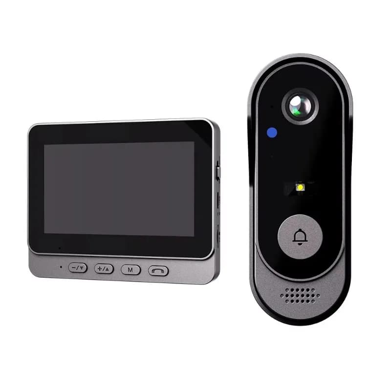 X8 4.3 LCD Battery-Powered Wireless Video Doorbell with 2-Way Audio Intercom System No WiFi App Needed Indoor Home Use
