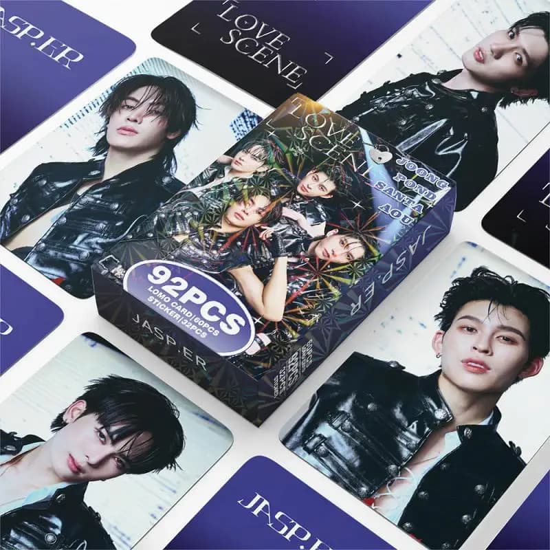92Pcs JASP.ER Love Scene Lomo Cards Set 60 Photocards + 32 Stickers Joong Pond Santa Aou Thai Idol Merch Fan Collection Gift