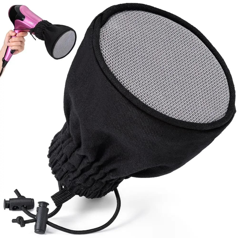 Soft Hair Dryer Diffuser Cover Cloth Universal Hair Dryer Diffuser Storage Bag with Elastic Band Foldable Diffuser Sleeve