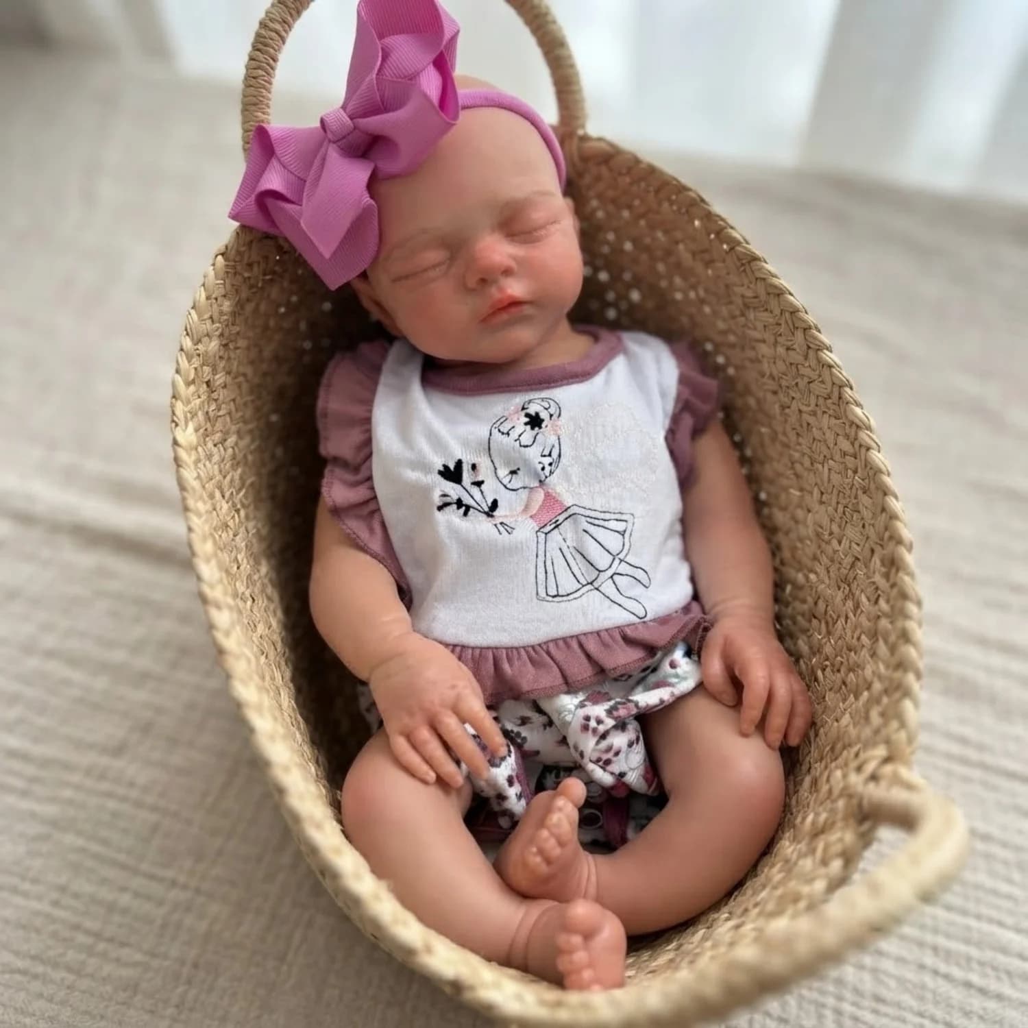 OtardDolls 18-Inch Handmade Silicone Doll Toy Soft Silicone Reborn Doll Open Mouth Realistic Waterproof Cute Collectible