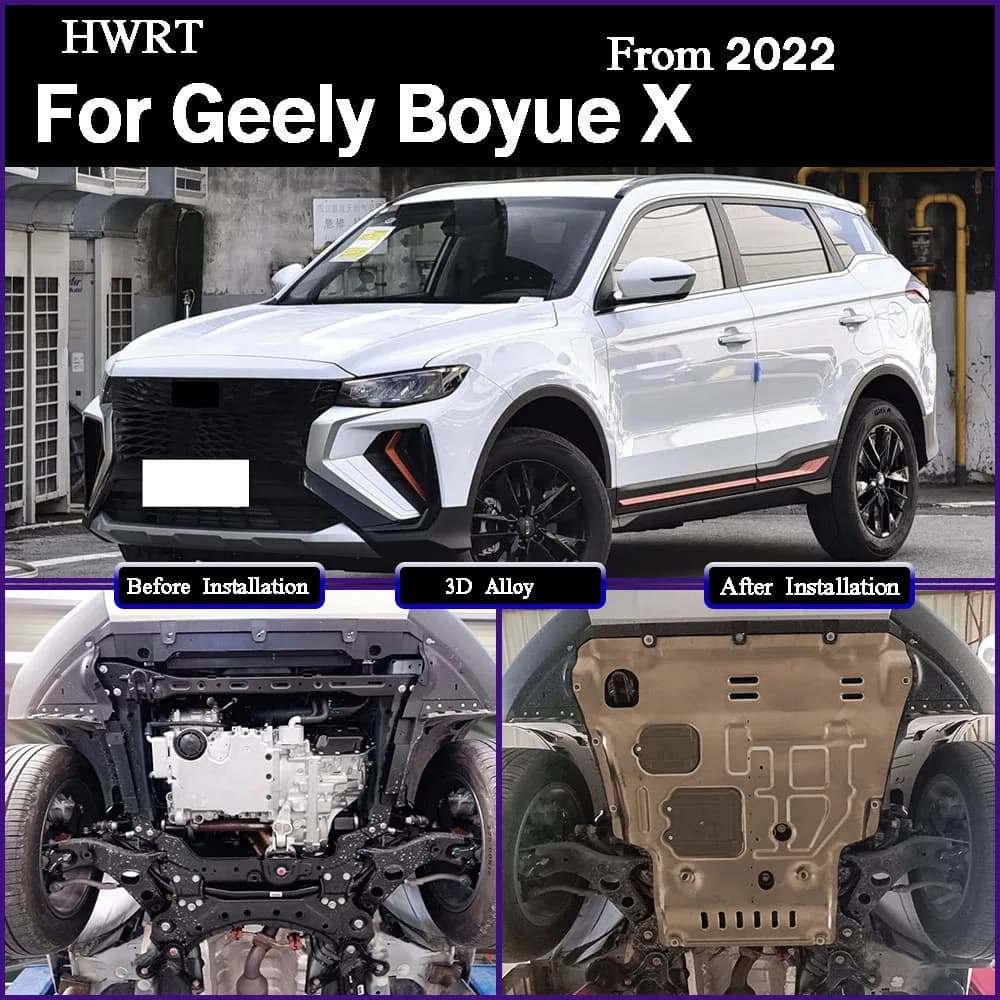 Base motore Protezione scudo Splash Mud Flap Scatola ingranaggi sotto la piastra di copertura del parafango Accessori per Geely Boyue ‌ ‌ X 2022 1,8T