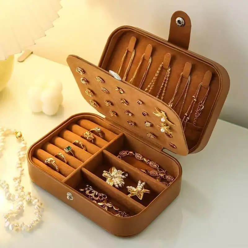 Vintage Velvet Jewelry Box Small Organizer for Earring Ring Necklace Bracelet Dresser Storage Gift Box
