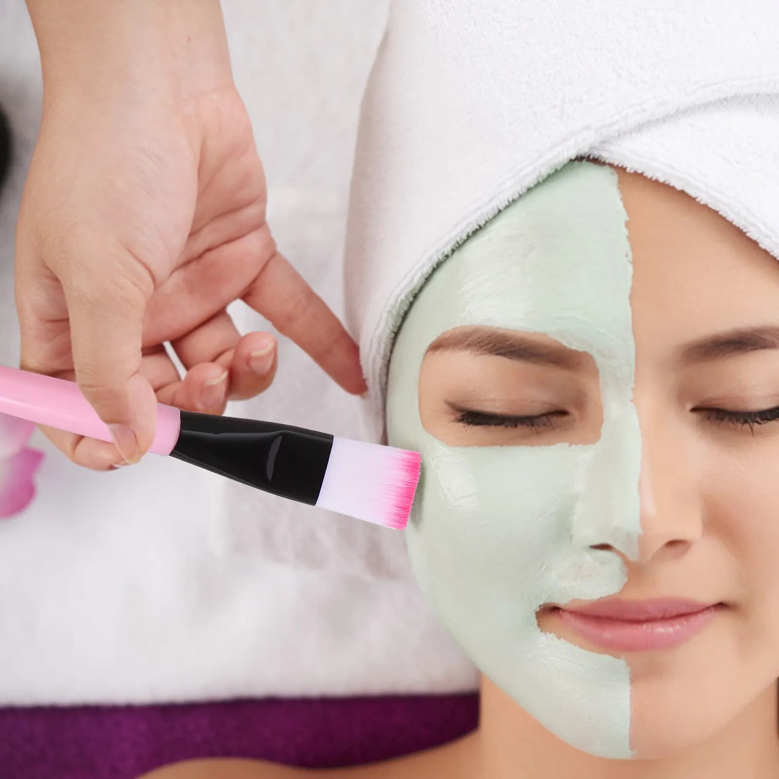 DIY Set for Face Masks, Kit with Compressed Mask, Skin Care Tools, Bowl, Brush, Spatula, Reusable Set