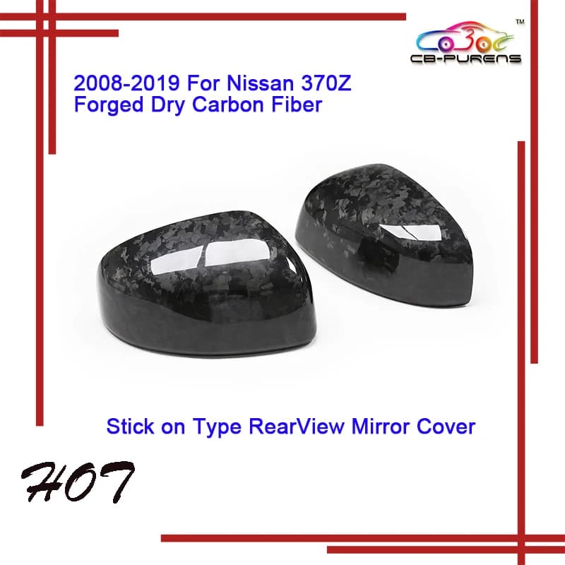 2008-2019 For Nissan 370Z RearView Mirror Caps Stick on Type 3K Twill/Forged/Honeycomb Dry Real Carbon Fiber Side Mirror Cover