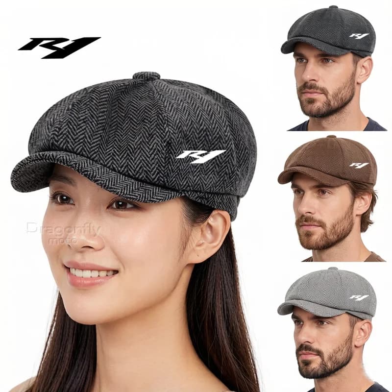 Newsboy Hats Man Retro, Octagonal Hats, British Painter Hats, Berretti, Gorras, Flat Hats for YAMAHA YZFR1 YZF R1, Hip Hop
