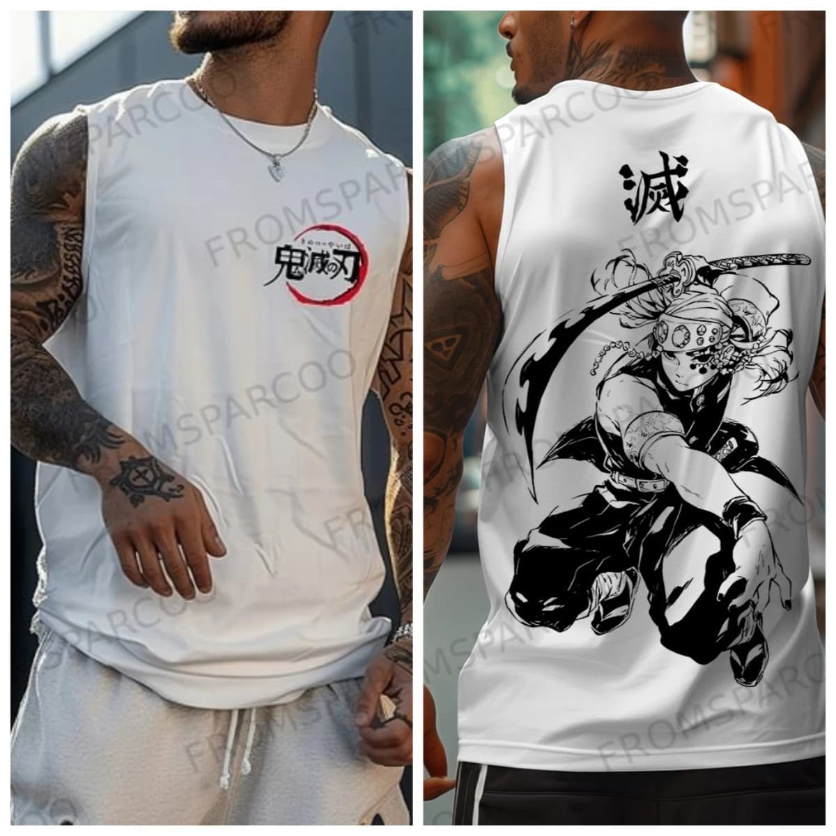 Bandai Popolare Anime Canotta in cotone Canotta da allenamento fitness da uomo Top senza maniche attillato Abbigliamento sportivo da uomo per quattro stagioni