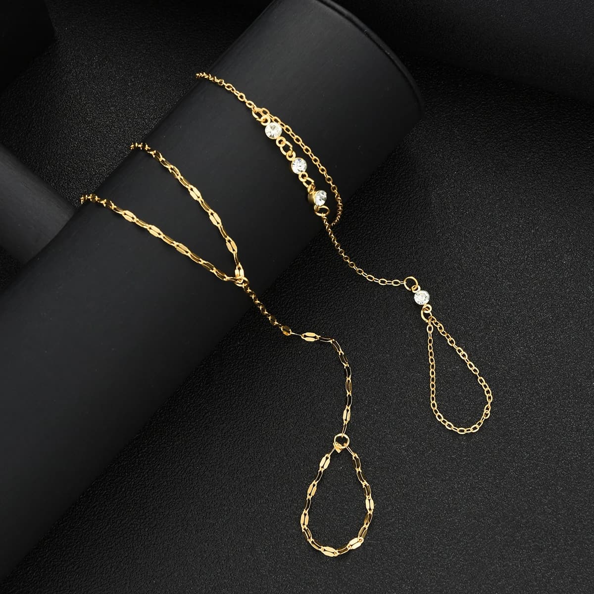 2Pcs Gold Boho Geometric Zircon Bracelet Set Vintage Stackable Hand Chain Bracelets Women Beach Party Jewelry Gift