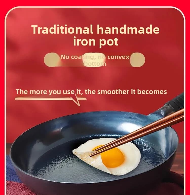 Small non-stick pan in cast iron for pancakes, frittata, steaks, no coating, domestic cuisine