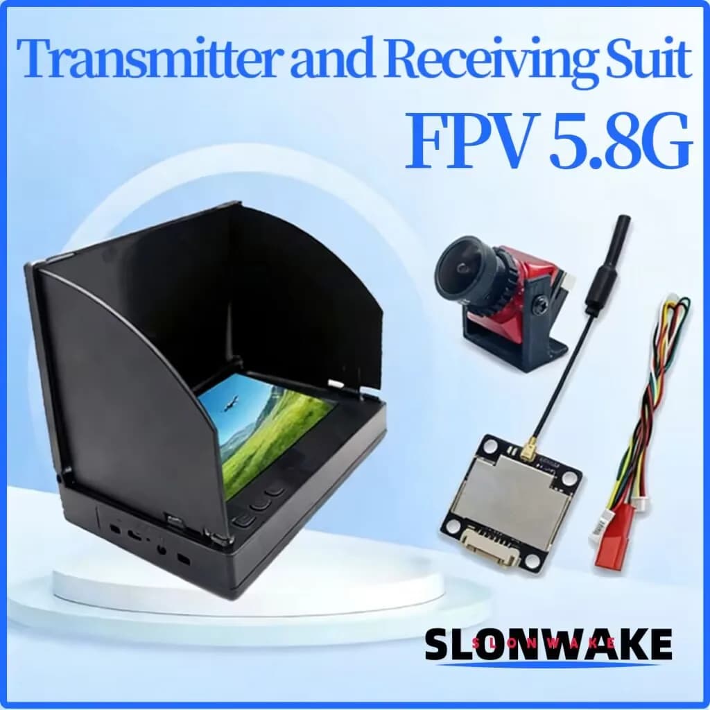 SLONWAKE FPV suit 5.8G 600mW VTX Transmitter with Camera 1500TVL and 5 Inch Reception Screen. For RC FPV drones in Ala Fissa