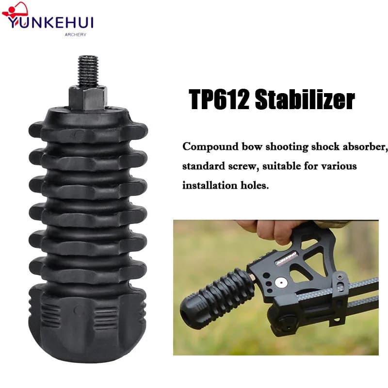 Stabilizzatore per Arco TP612, Ammortizzatore in Gomma da 4 Pollici, Asta di Bilanciamento per Tiro con Arco Compound e Ricurvo, Accessori per la Caccia