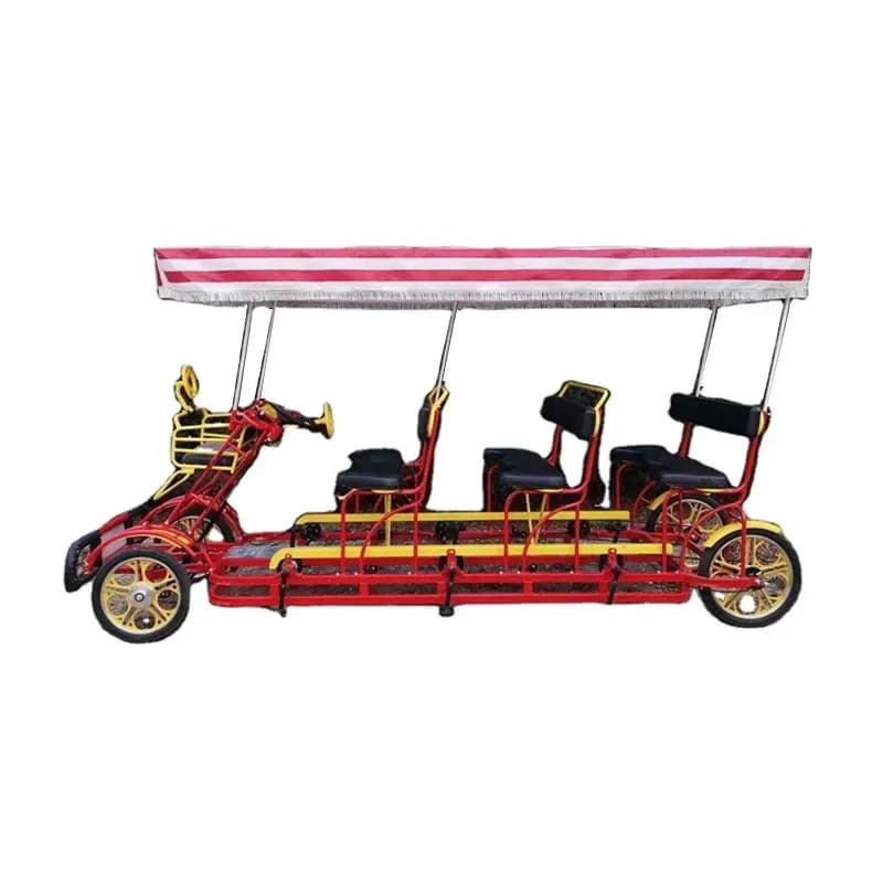 2 pz/lotto 4 Ruote 6 Posti Turistico Sightseeing Pedale Surrey Bike Strada Tandem Biciclette Per Il Parco