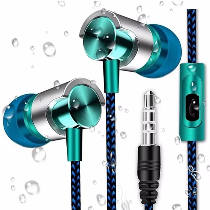 3.5 mm wired headphones with noise cancellation Sports earphones in-ear Double driver Stereo play headphones for bass HiFi musical earphones with microphone