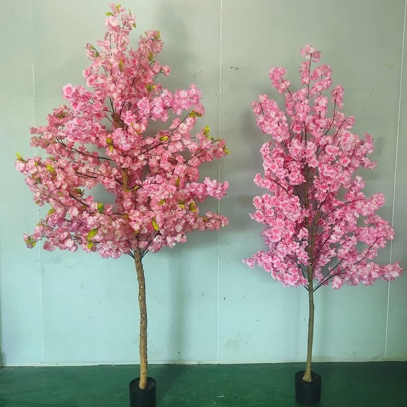 80CM Artificial Pink Cherry Tree Blossom Indoor Outdoor Fake Plant Home Garden Room Wedding Christmas Decor