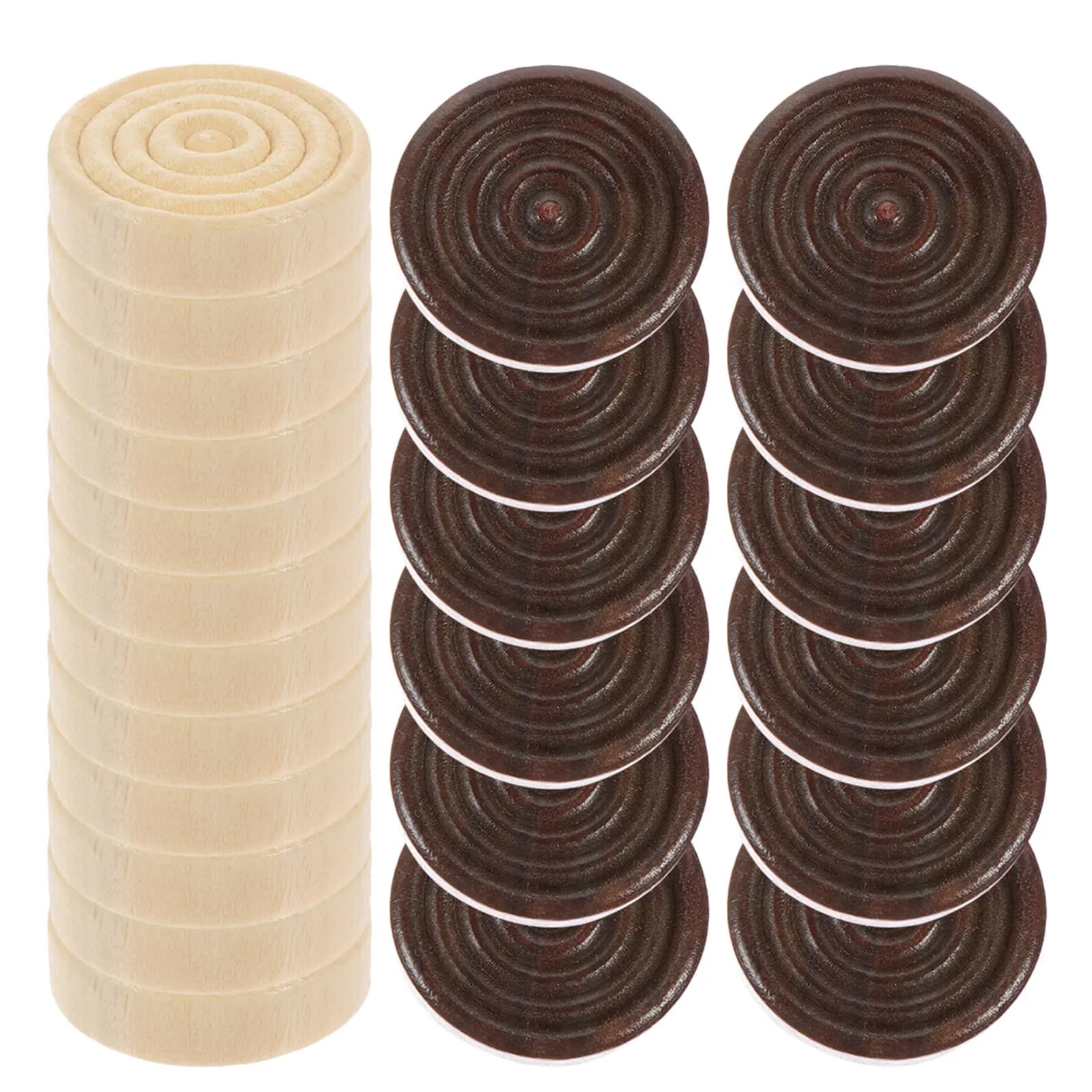 24 Pezzi in Legno per Backgammon, Rotondi e Lucidi, Ricambi per Giochi da Tavolo, Leggeri e Portatili, Pezzi in Legno per Dama