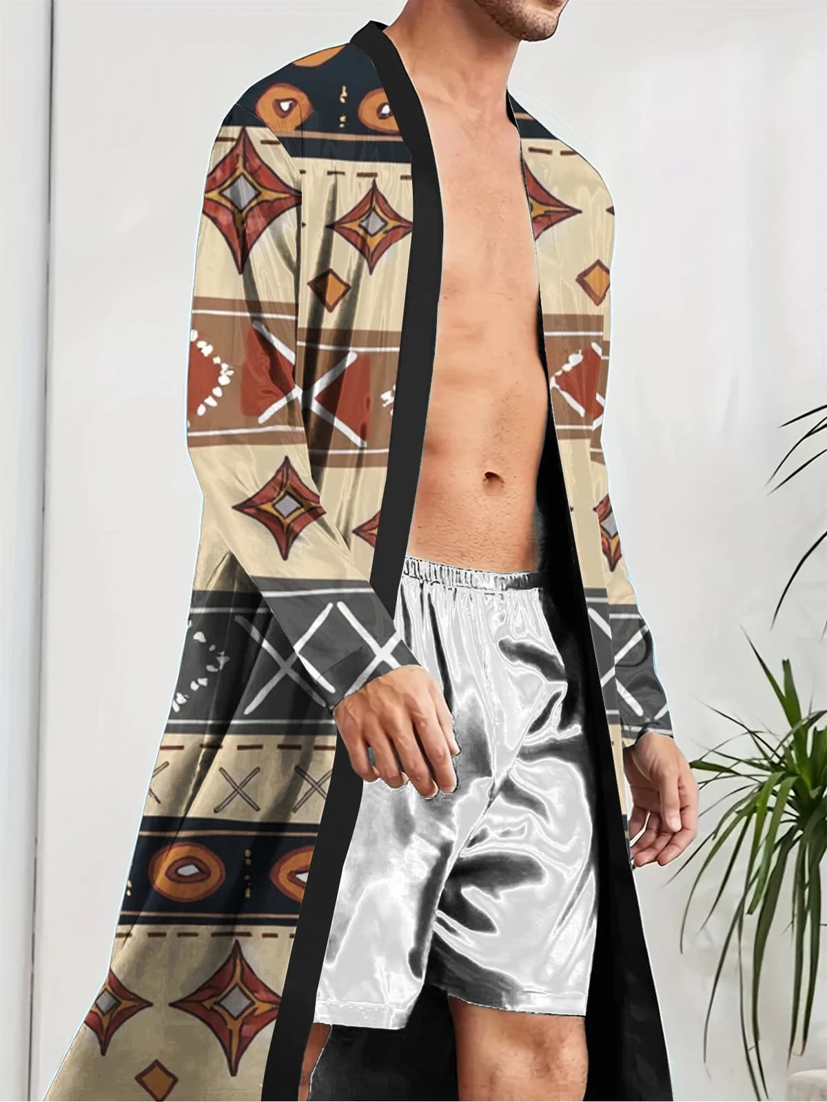 1pcs Men's Robes 2026 Spring/Summer 3D Printed Sleepwear Funny pajamas Graphic Bathrobe Shower robe Breathable Men's bathrobe