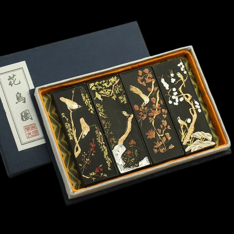 Original Hu Kaiwen Chinese Ink Stick Set for Chinese Calligraphy Brush Writing Painting Pine Soot Ink Block Solid Ink Bar Inker