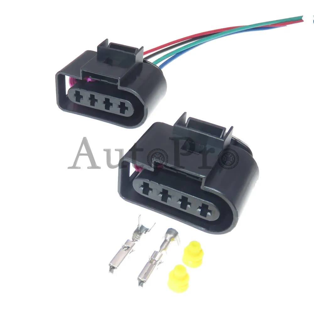 1 Set 4 Hole 4B0973724 4B0 973 724 Auto Waterproof Plug AC Assembly Ignition Coil Cable Harness Socket With Pins For VW