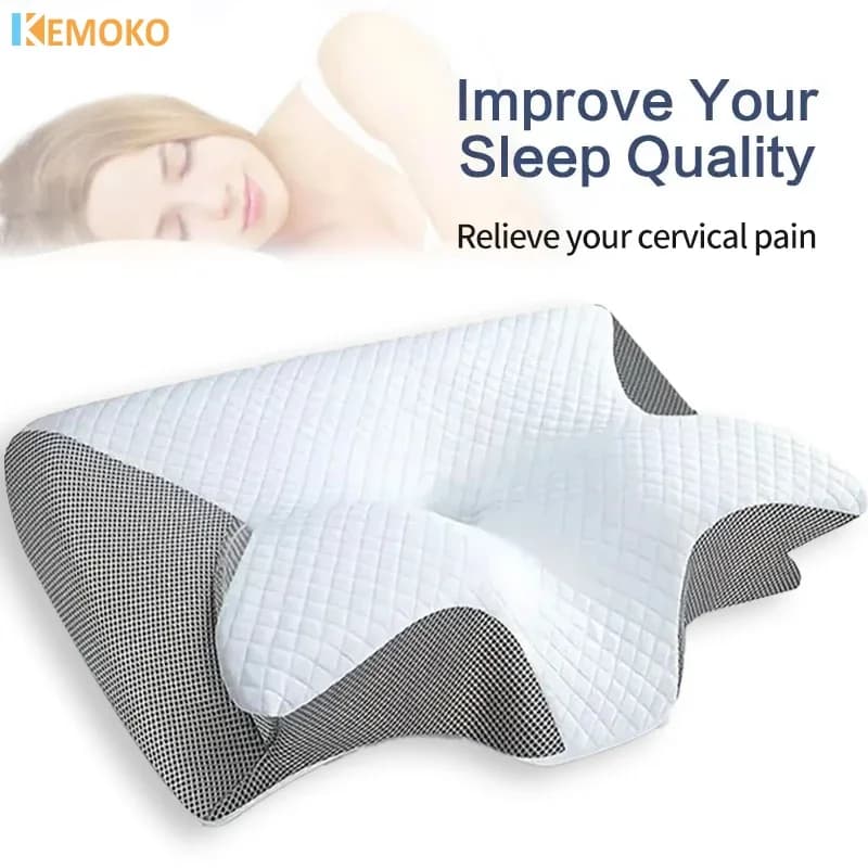 Cuscino in memory foam a forma di farfalla Rilassante cervicale a rimbalzo lento Contorno del collo Cuscino ortopedico Cuscini per dormire antidolorifici