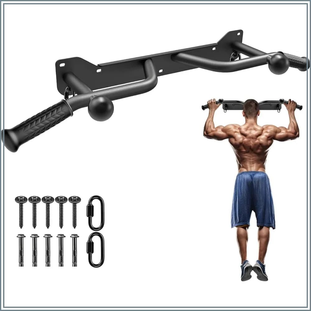 Heavy Duty Wall Mounted Doorway Pull Up Bar, Multifunctional Chin Up Bar, Portable Fitness Door Bar, Home Gym System