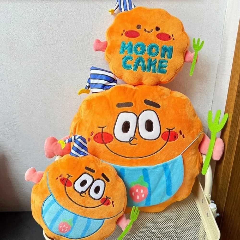 Mid-autumn Festival Mooncake Cushion Fluffy Handmade 3D Simulation Mooncake Pillow Soft Comfortable Moon Cake Stuffed