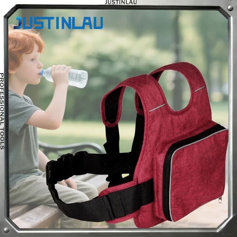 JUSTINLAU 1PC Kids Motorcycle Safety Harness Vest Adjustable Anti-Fall Seat Belt with Storage Pocket for Electric Bike Scooter