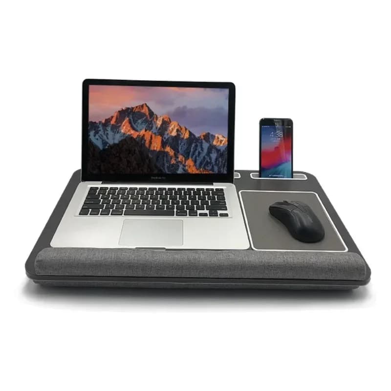 Tavolo da letto portatile da viaggio per Laptop con cuscino e tappetino per Mouse vassoio imbottito per scrittura adatto a un giro di 15.6 pollici per lavorare