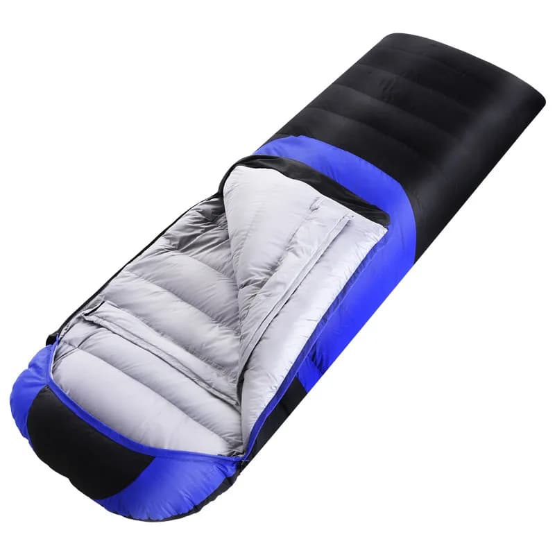 White Duck Feather Waterproof Breathable Envelope Style 320T Nylon Fabric Single Person Sleeping Bag Adult Autumn Winter Outdoor