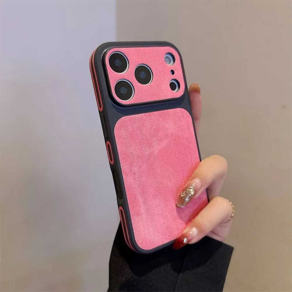 Custodia per telefono in pelle effetto cowboy satinato tinta unita alla moda per iPhone 17 16 15 14 13 Pro Max, anti-scivolo e anti-urto