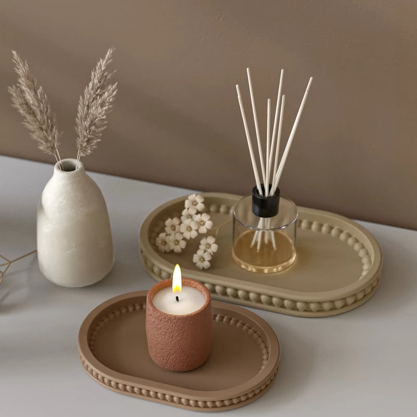 Stampo per vassoio con perline fatte a mano (1/2 pezzi) - Per realizzare vassoio portaoggetti con decorazioni di perle, vassoio portaoggetti in stile INS, piatto, resina