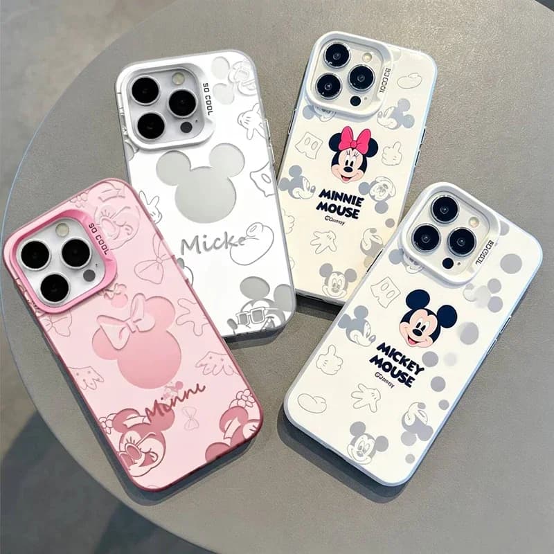Cartoon Case For Xiaomi POCO F8 Pro Ultra 5G 15T F7 F6 X5 X6 X7 PRO C50 F4 GT 5G Disney Mickey Minnie Metal Len Hard Phone Cover