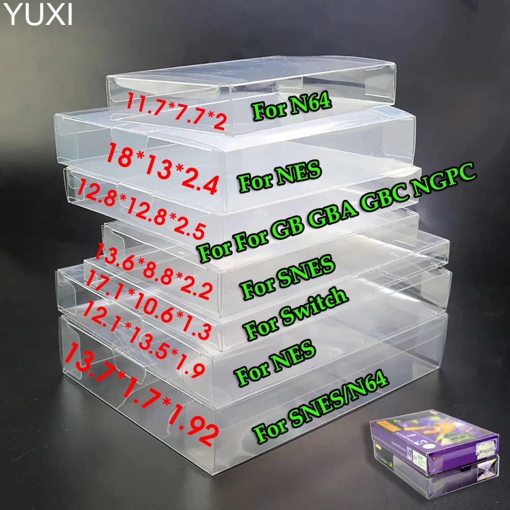 Custodia trasparente per cartucce di gioco da 1 pz per GB GBA GBC NGPC Switch CIB Games scatola di protezione per animali domestici in plastica trasparente per N64 NES SNES