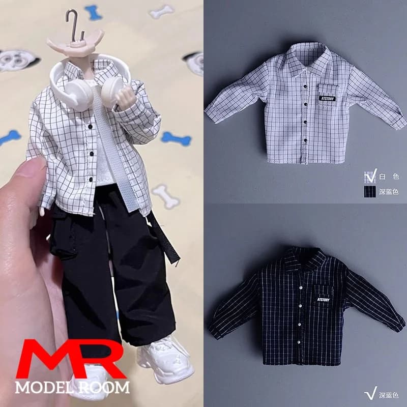 ATStory 1/12 Bilancia BJD Camicia A Quadri Top Vestiti Modello Misura 6 '' Notaman Asi NWTOYS VTOYS Soldato Maschio Action Figure Corpo Bambole