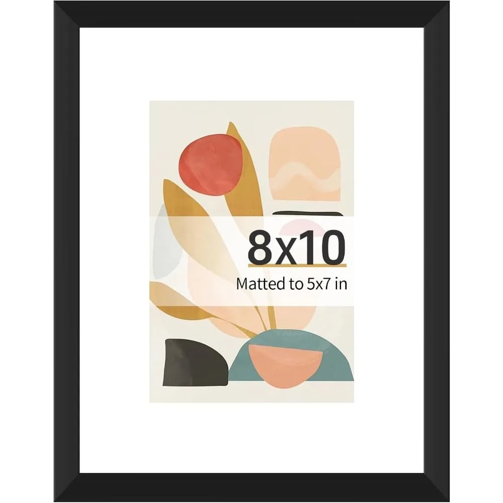Elegant 8x10 Picture Frame for 5x7 Photos with or without Mat, Suitable for Wall or Table Top